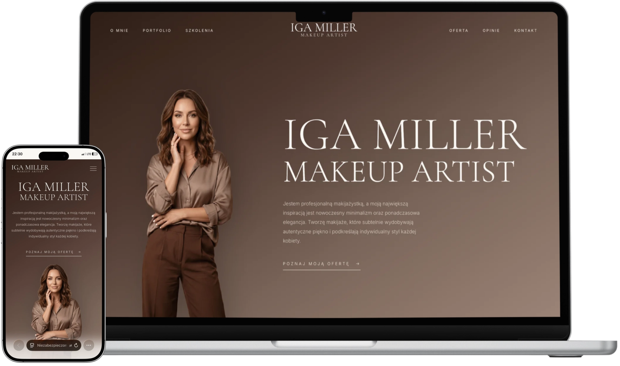 Strona internetowa dla makeup artystki – projekt Codeway