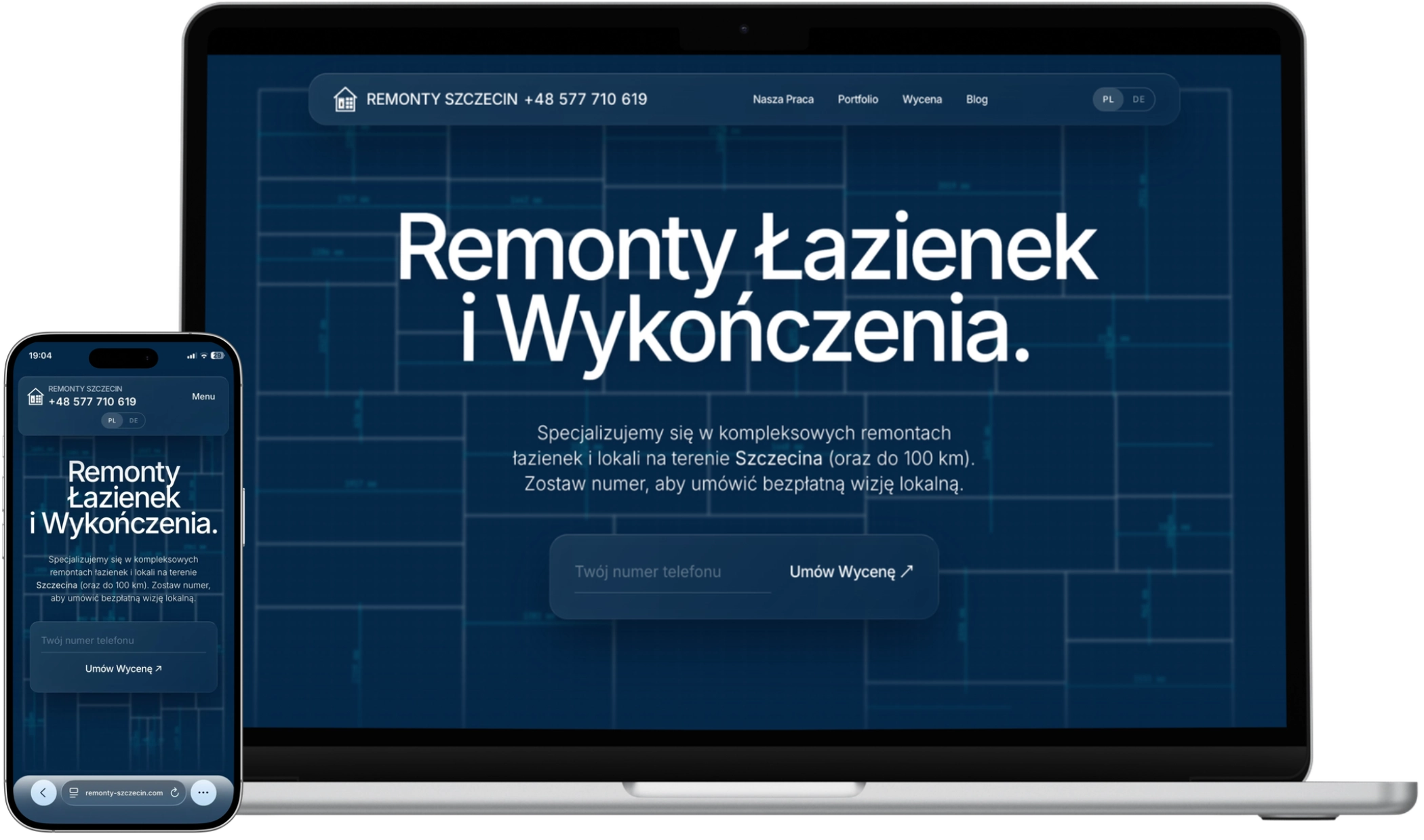 Remonty Szczecin – dwujęzyczna strona WWW dla firmy budowlanej